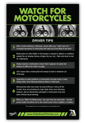 Ride Smart Florida Tip Card