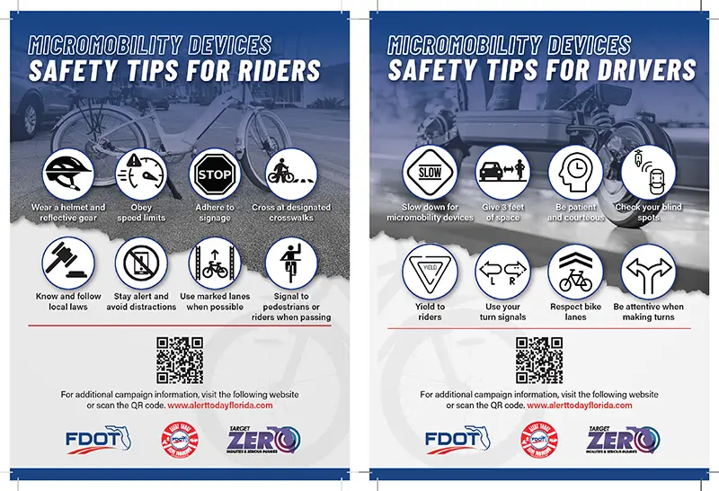 Alert Today Alive Tomorrow Tip Card 2024 - Micromobility Safety Tips