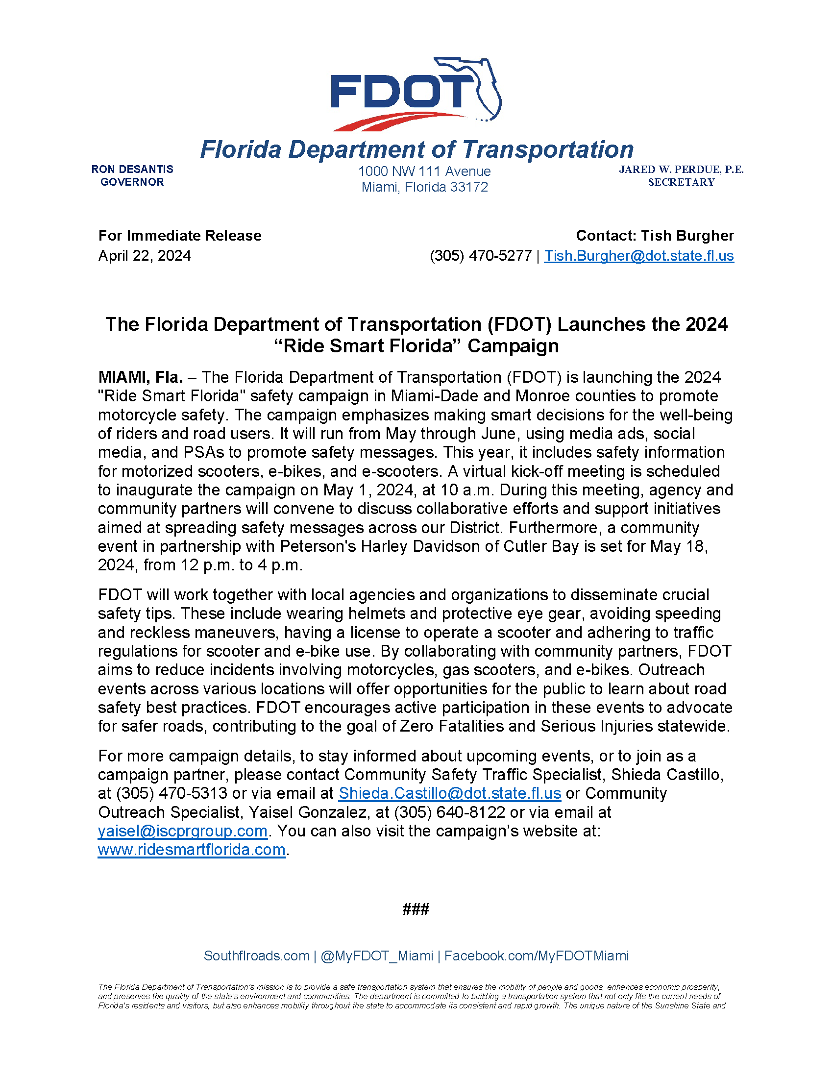 Ride Smart Press Release