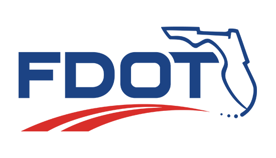 Red and Blue FDOT Logo with State of Florida on the Right