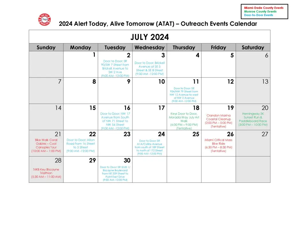 July 2024 Event Calendar