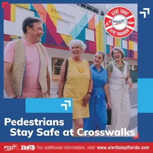 Pedestrians Stay Safe at Crosswalk